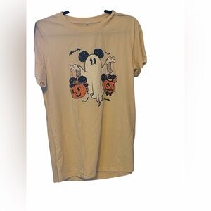 Ghost Mickey Halloween Graphic Tee - Cream
